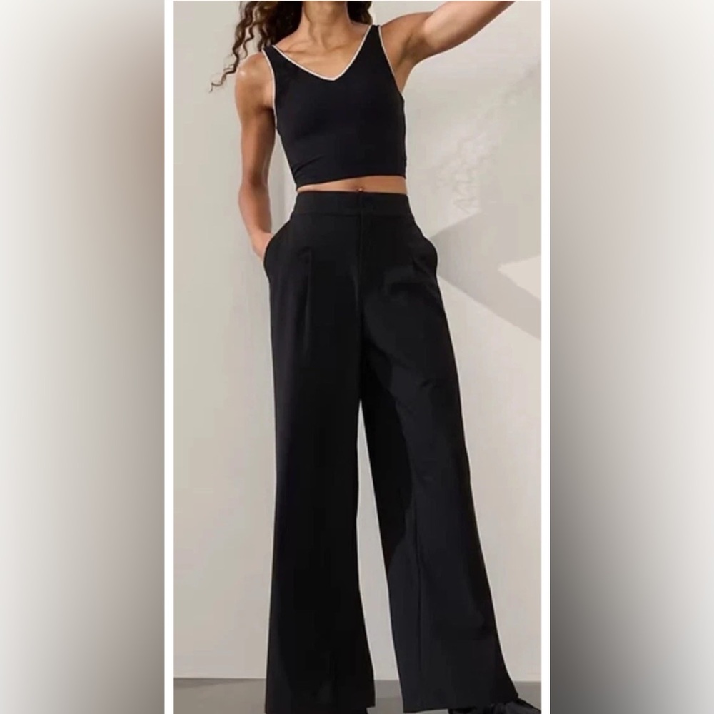 Athleta Pinnacle Women's Wide-Leg Pants sz 12 Mineral Gray NWT 🛍️